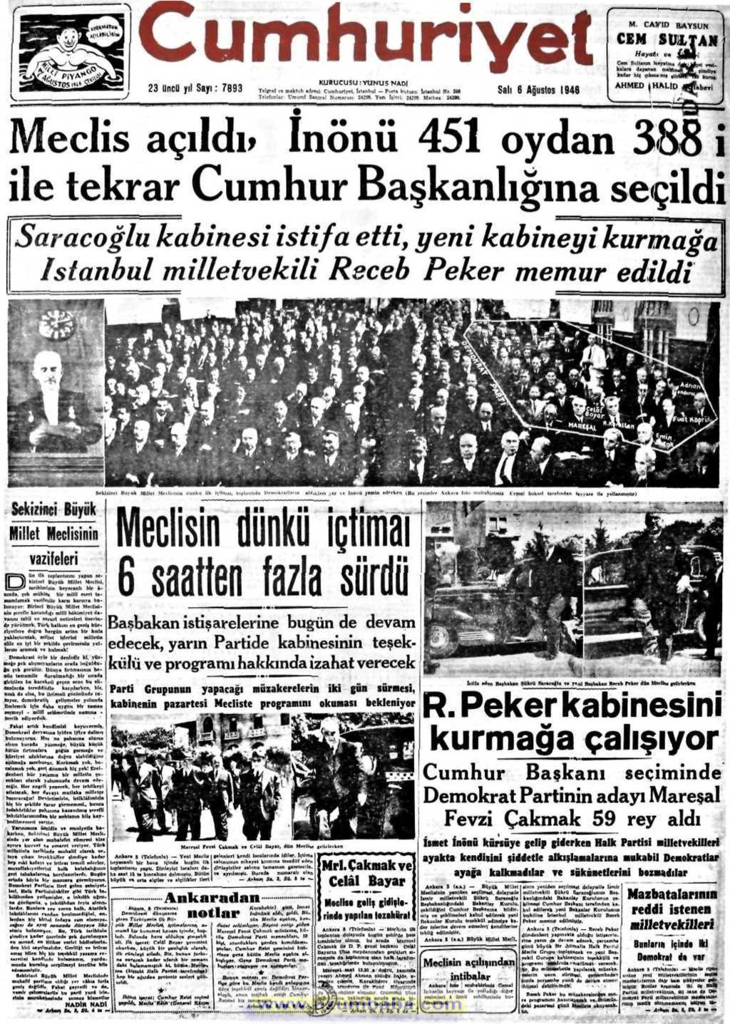 Tarihi Gazete Manşetleri 1946 - 1950 Gazete Manşetleri