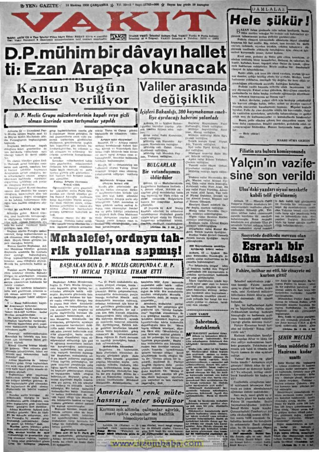 Tarihi Gazete Manşetleri 1946 - 1950 Gazete Manşetleri