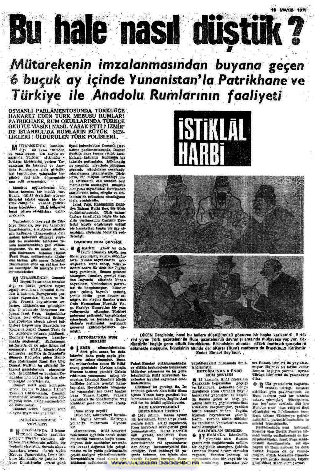 istiklal harbi gazetesi 16 mayıs (3) 1919