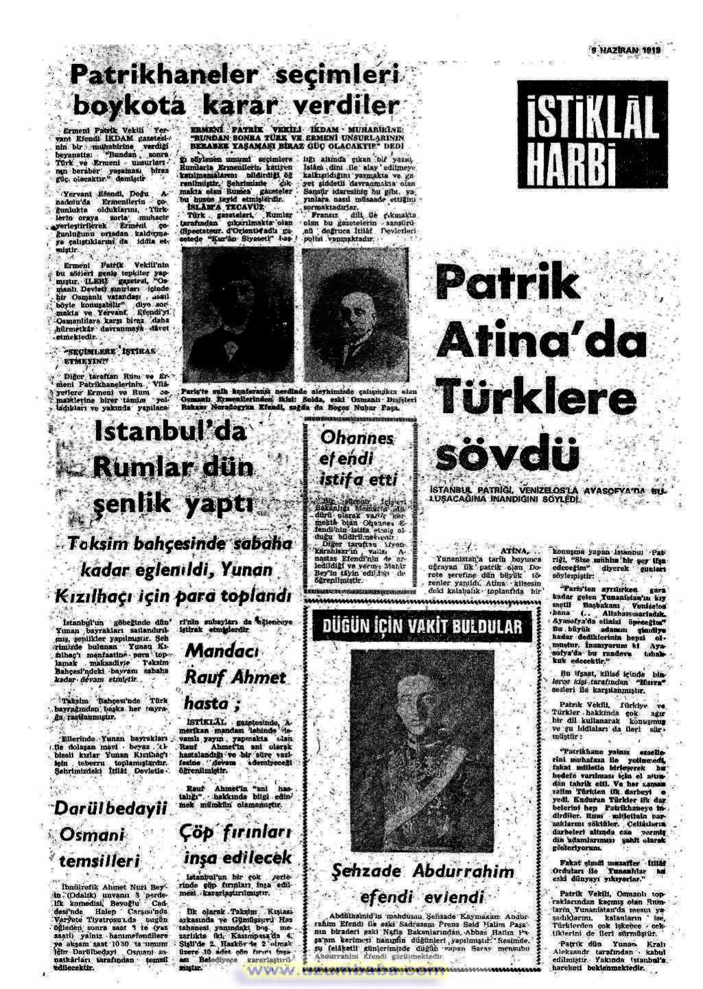 istiklal harbi gazetesi 9 haziran (2) 1919