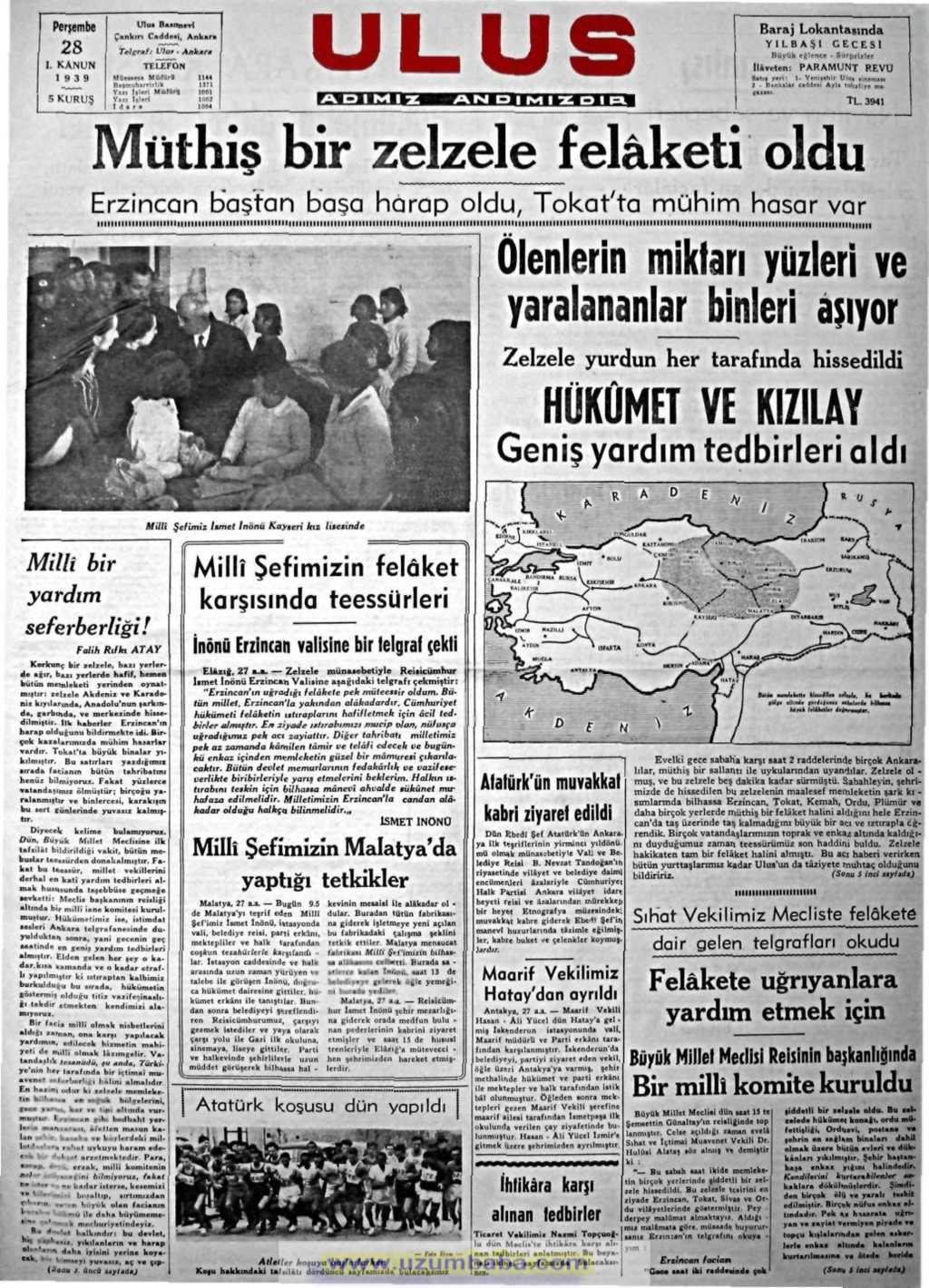 ulus gazetesi birinci kanun 1939