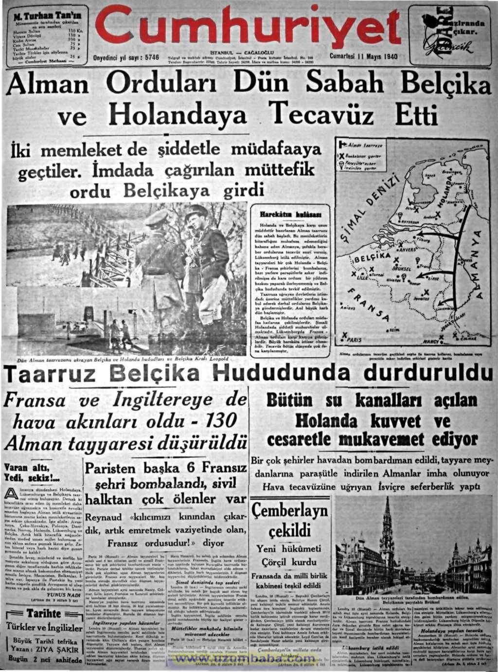 cumhuriyet gazetesi 11 mayıs 1940