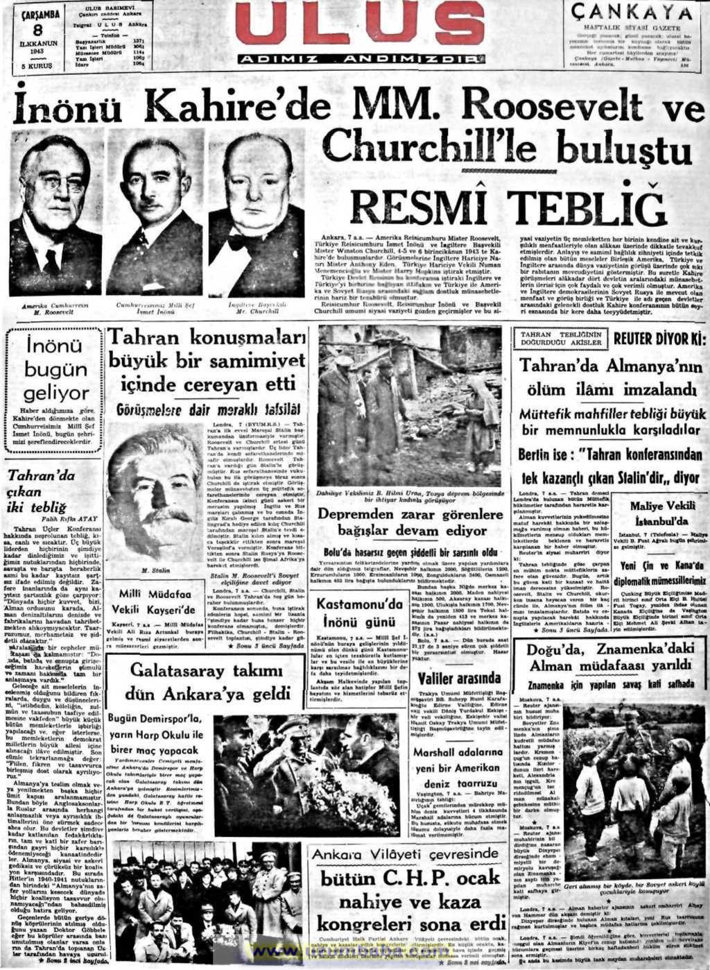 ulus gazetesi 8 ilk kanun 1943