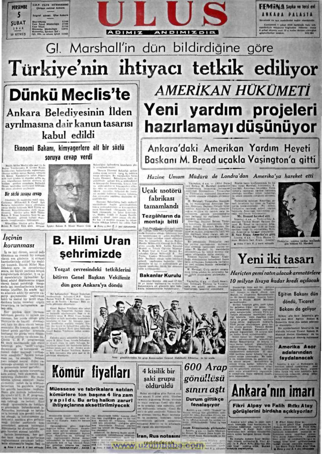 Ulus gazetesi 5 şubat 1948