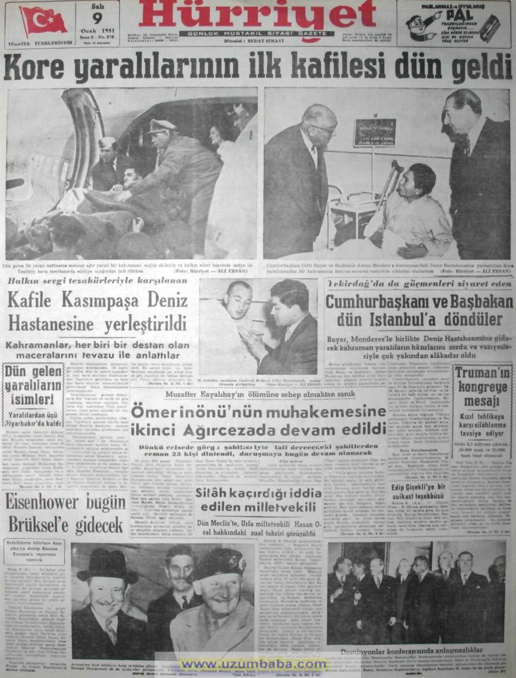 Hürriyet gazetesi 9 ocak 1951