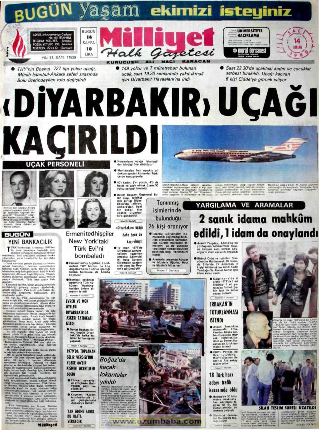 Milliyet gazetesi 14 ekim 1980