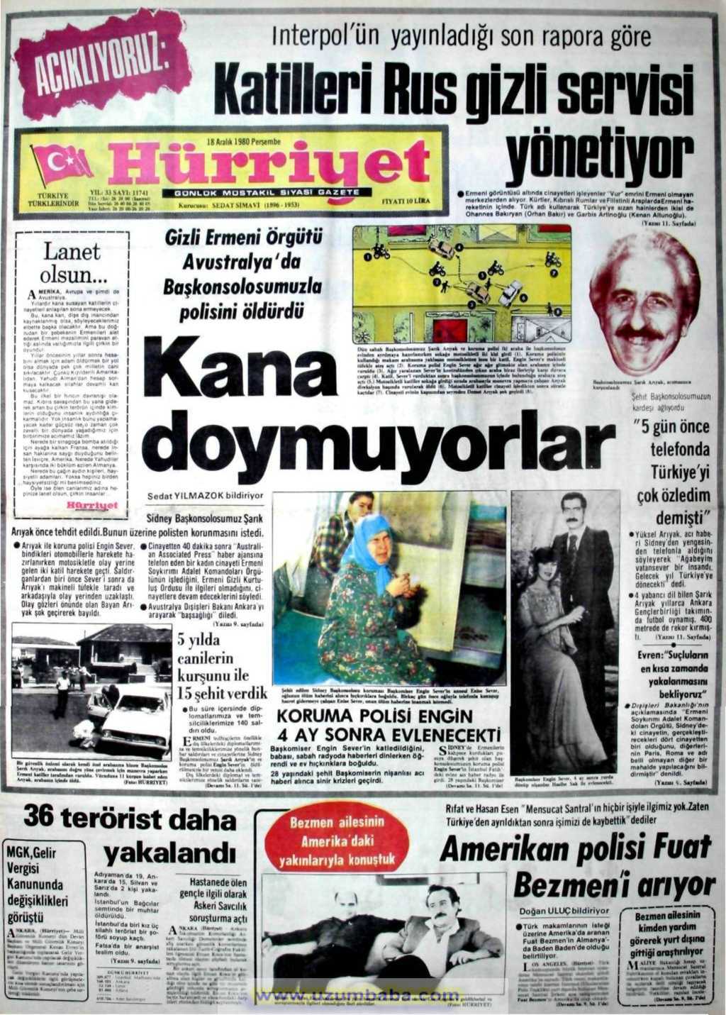 Hürriyet gazetesi 18 aralık 1980