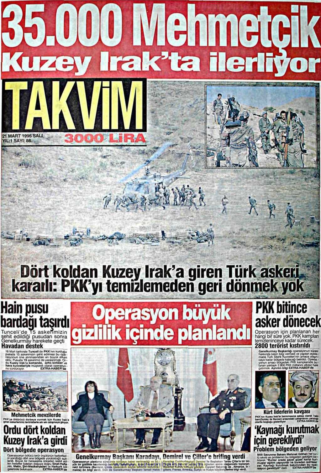 Takvim gazetesi 21 mart 1995