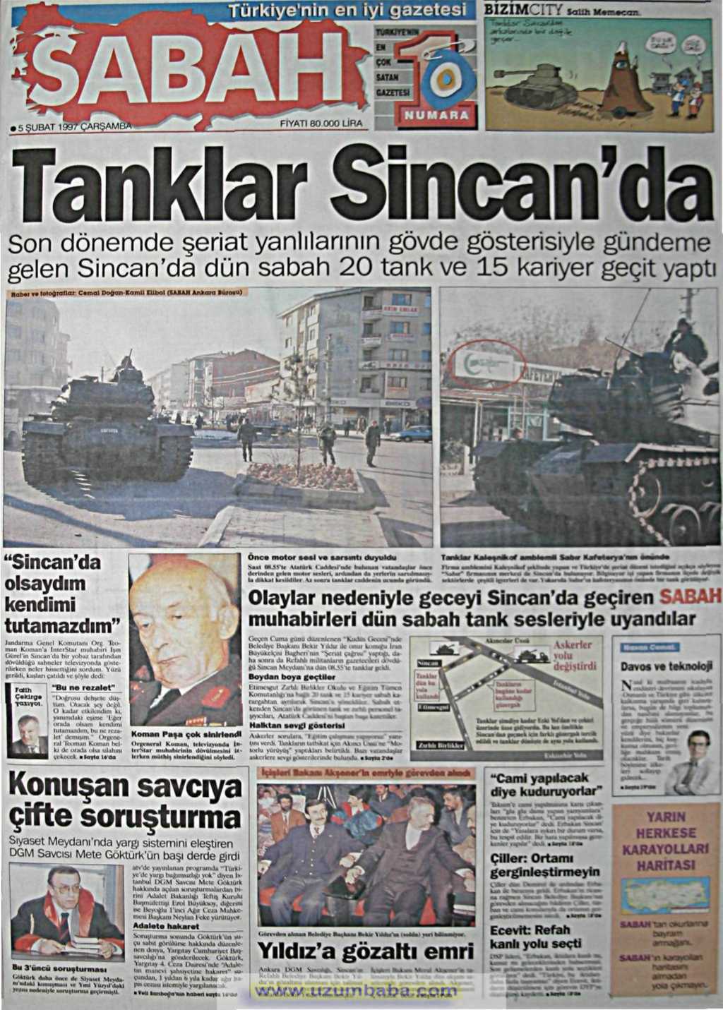 Sabah gazetesi 5 şubat 1997